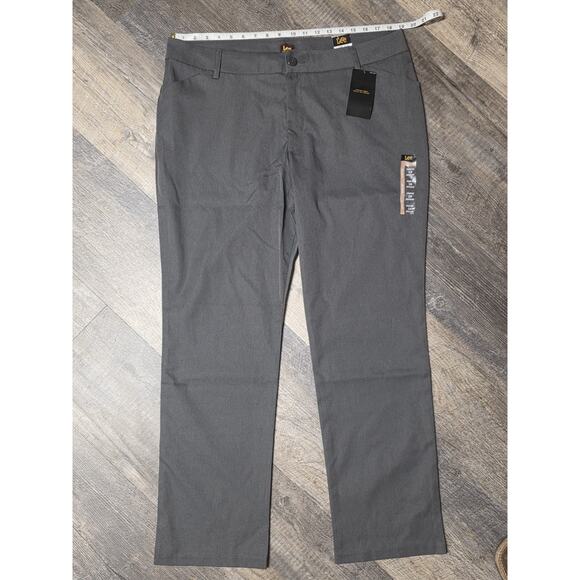 Lee Pants - Lee Women's Wrinkle Free Relaxed Fit Straight Leg Pant, Charcoal Heather, 18 M